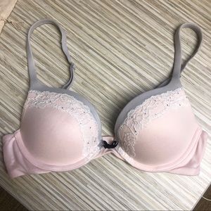 Victoria’s Secret pink and grey 32B push-up bra